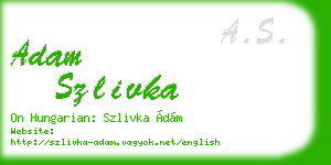 adam szlivka business card